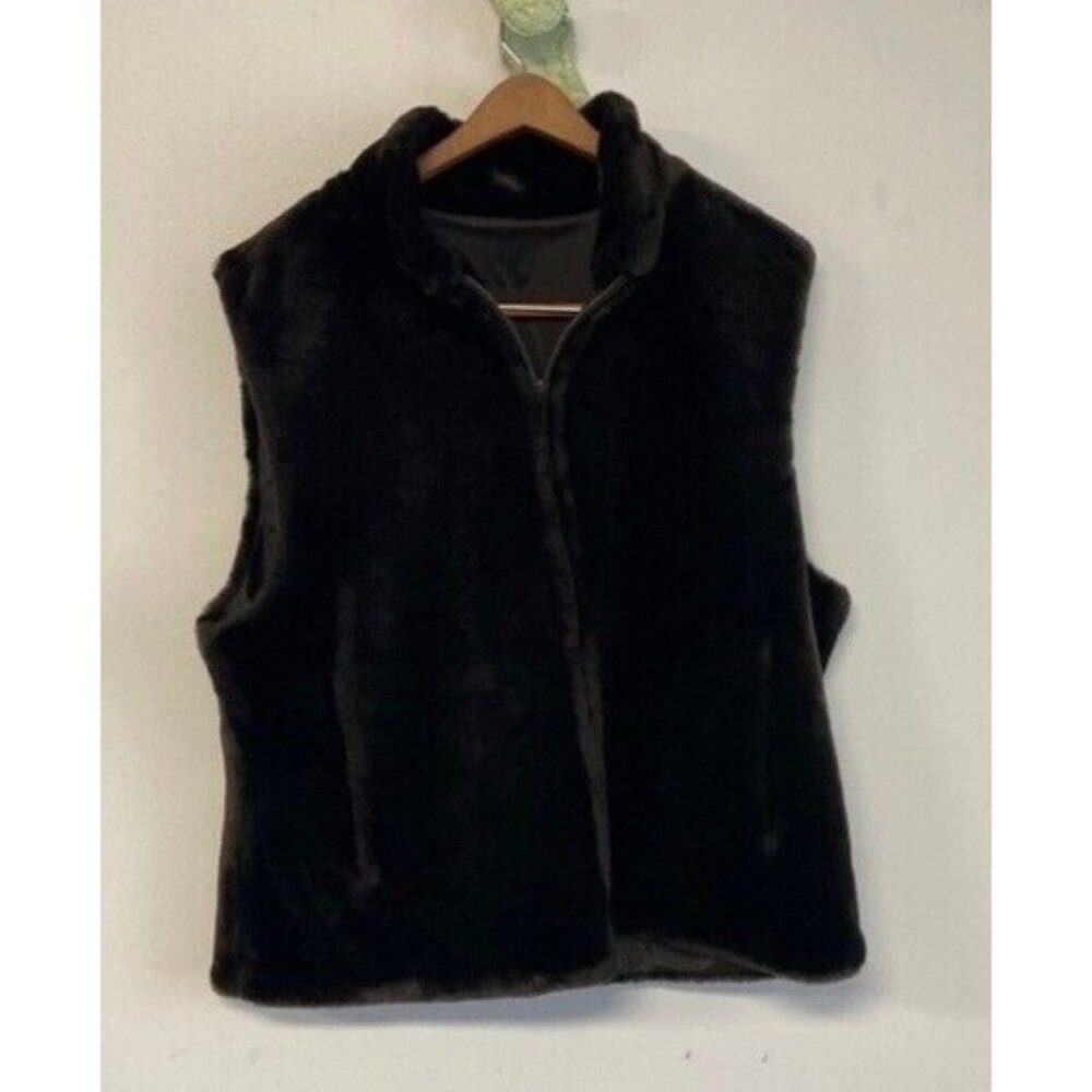 Brown Faux Fur Reversible Vest Large /XL